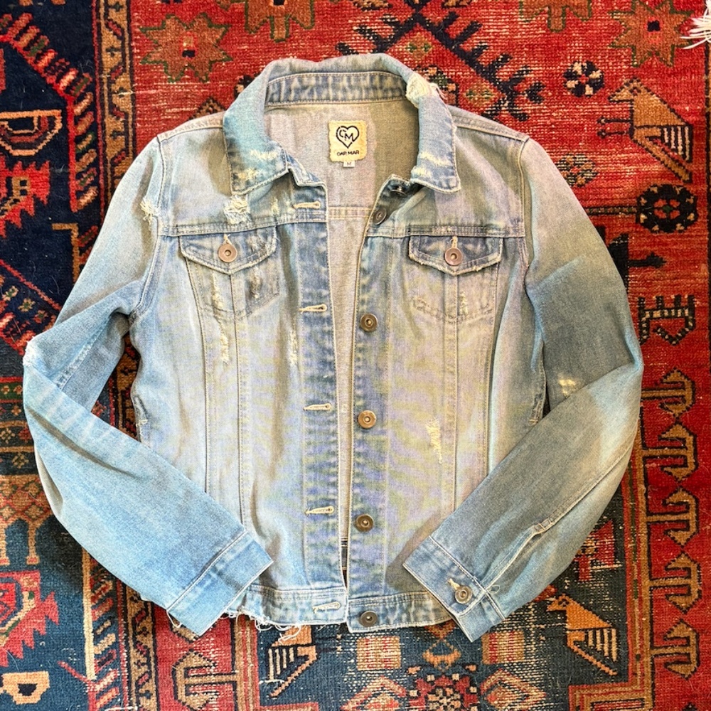 Carmar Distressed Light Wash Denim Jacket